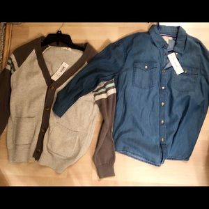 Peek size 12 sweater and blue jean button down